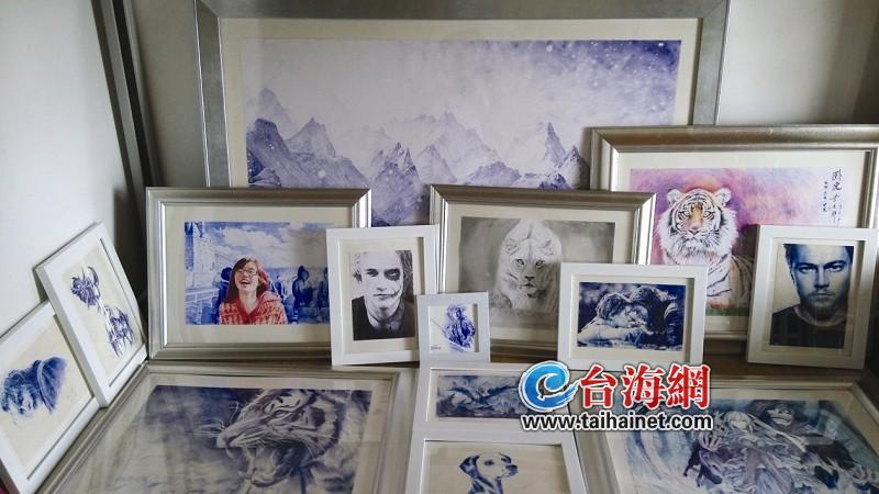 【组图】大学生首办圆珠笔画展览(组图)