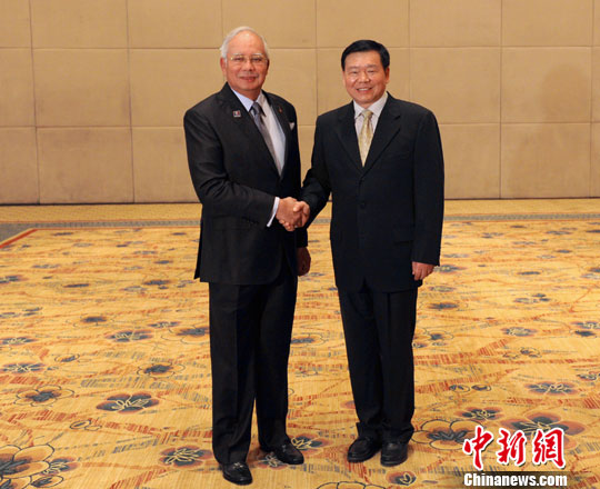 陕西省省长娄勤俭会见马来西亚总理纳吉布(图