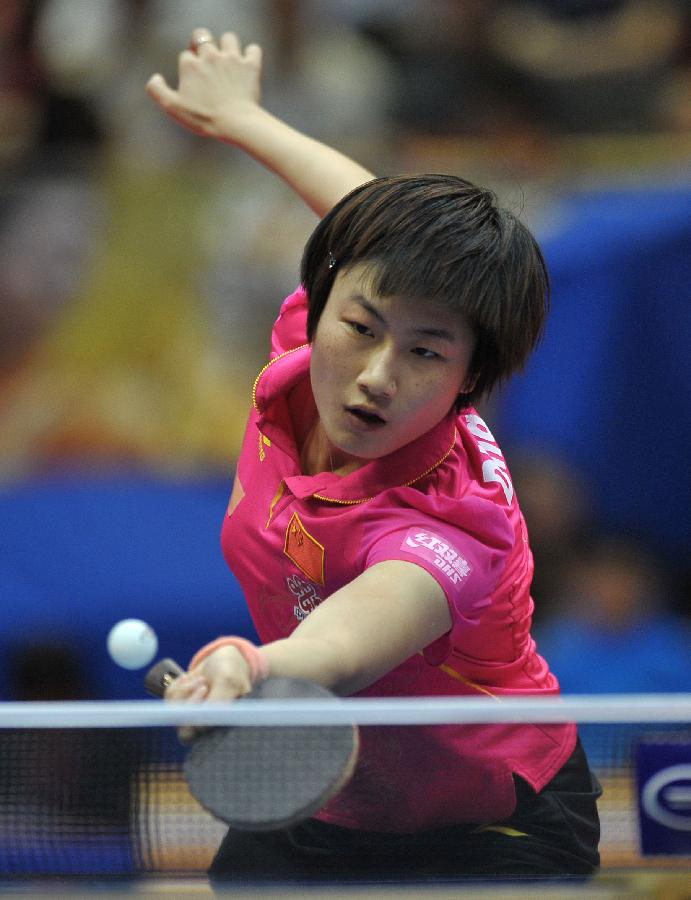 (体育)(2)乒乓球公开赛:丁宁晋级四强(图)