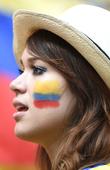 图文：瑞士vs厄瓜多尔 美女球迷完美侧脸