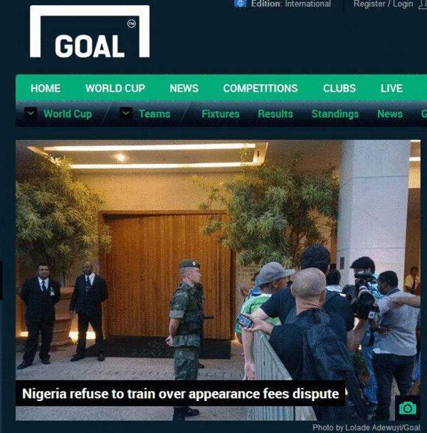 尼日利亚因奖金未到位拒绝训练