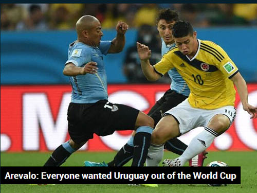 阿雷瓦洛：所有人都希望乌拉圭滚出世界杯