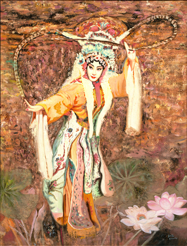 米巧铭京剧油画作品《昭君出塞 93cm*125cm 2012年作