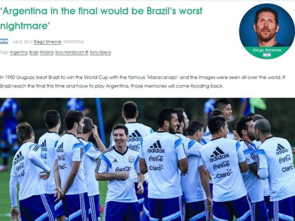 西蒙尼认为阿根廷会让巴西重温梦魇