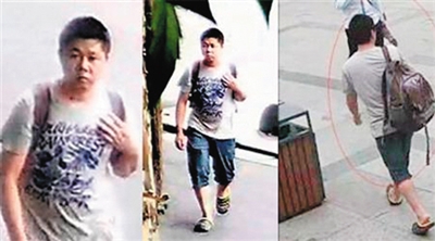 7月7日杭州警方公布的嫌疑人视频监控照片。