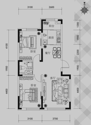 新星宇·和顺87平米户型图