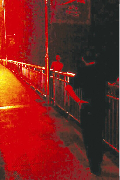 民警陈军在夷陵长江大桥苦劝畏罪轻生男投案自首。 （视频截图）