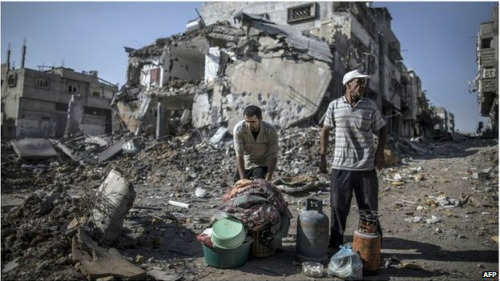 加沙所受的破坏程度随着周末的短暂停火而明朗化。