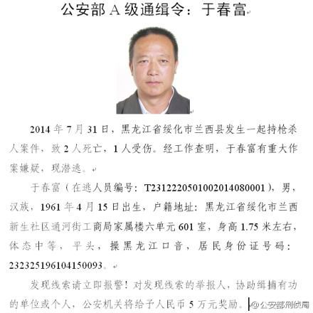 经工作查明,于春富
