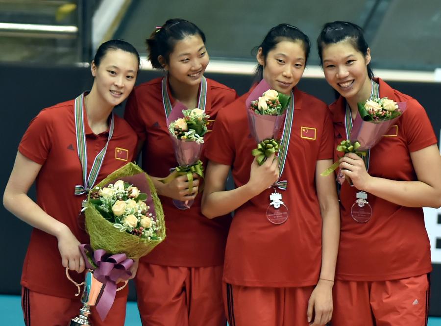 (体育)(3)排球--世界女排大奖赛澳门站:中国队获
