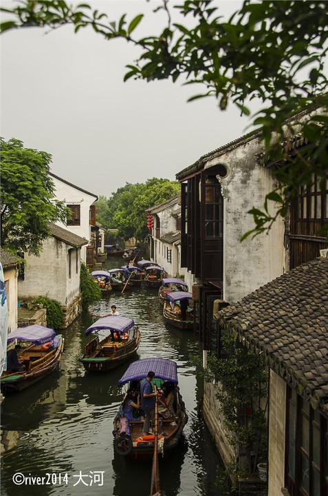 江南的水乡古镇,小河都很窄,户户临水,非常痴迷于这样的场景.