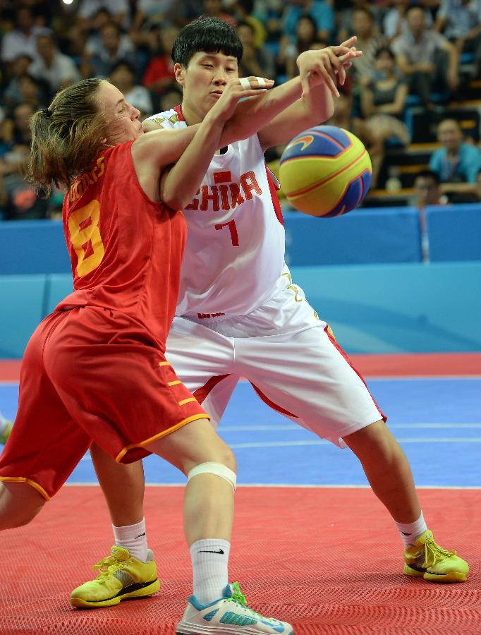 (青奥会)(2)篮球--女篮预赛:中国队不敌西班牙队