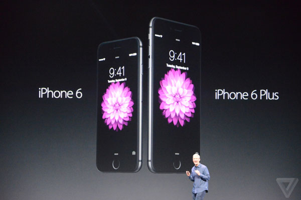 苹果发布iPhone 6和iPhone 6 Plus两款手机