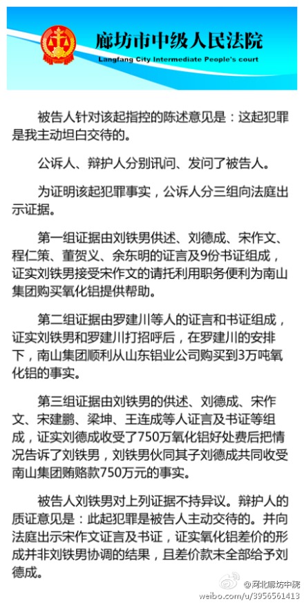 法庭对刘铁男收受宋作文750万进行调查