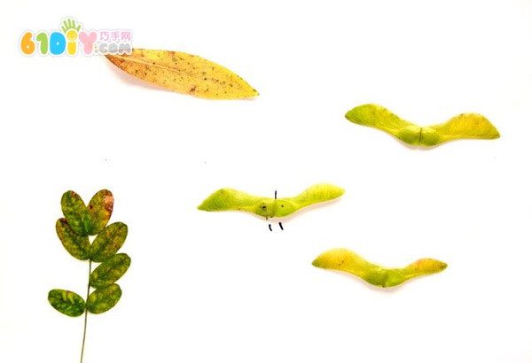 有趣的落叶贴画