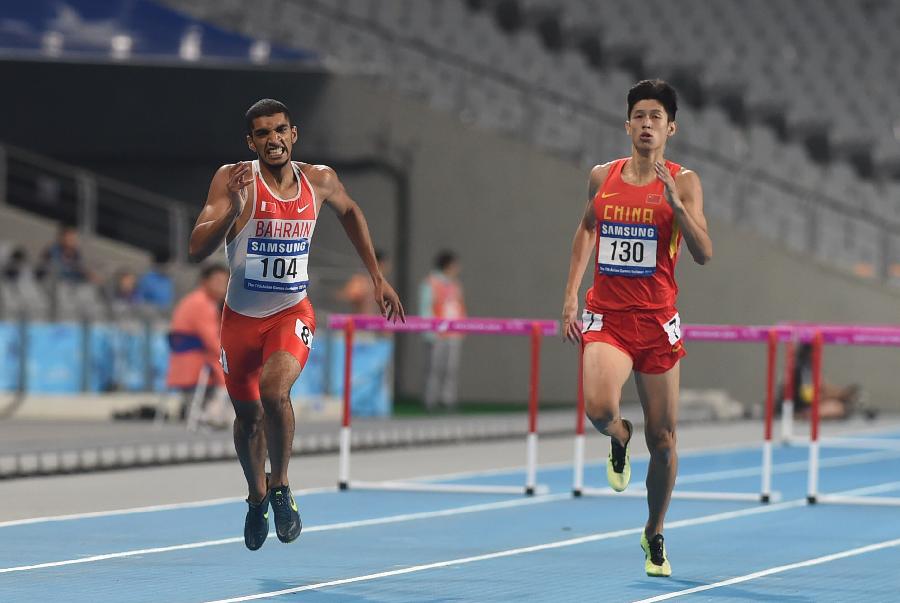 (亚运会)(1)田径--男子400米栏:巴林选手夺冠(图