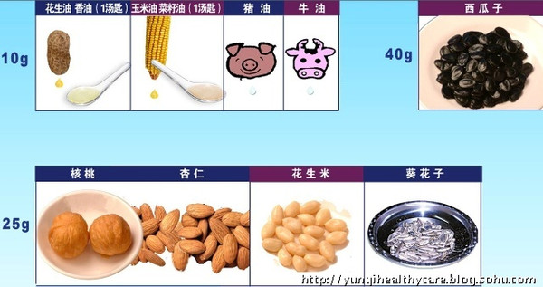 如下食物均可提供脂肪10克(坚果类含蛋白质4克)热量90千卡很多人其实