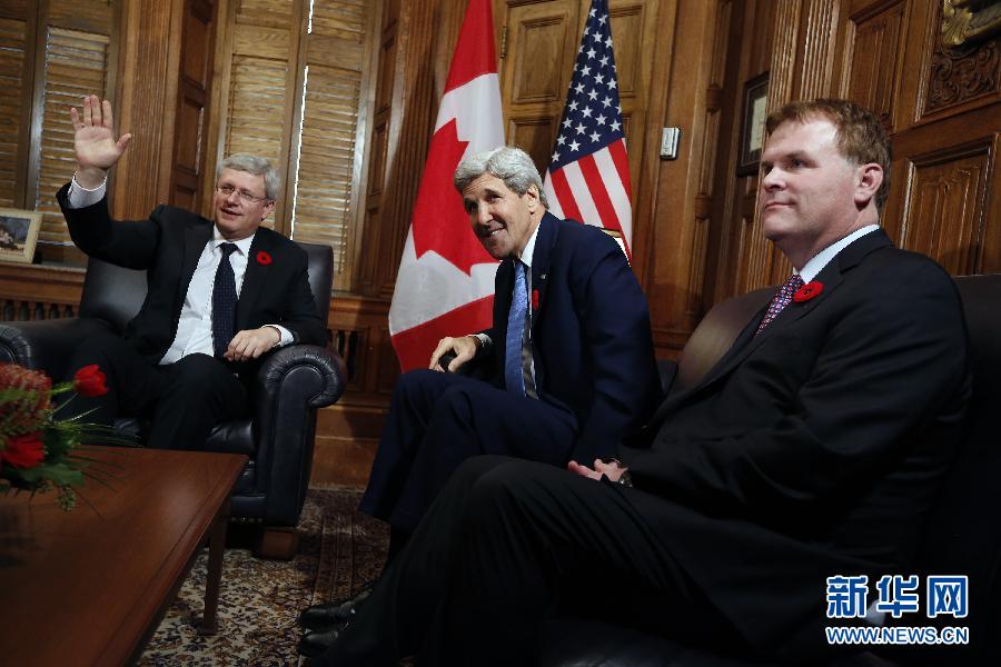 美国国务卿克里访问加拿大(组图)