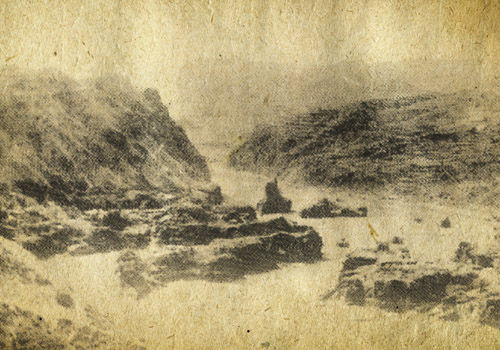 三门峡人门、鬼门、神门原始照片。陕军跳入黄河后的遗体，曾聚在此处。