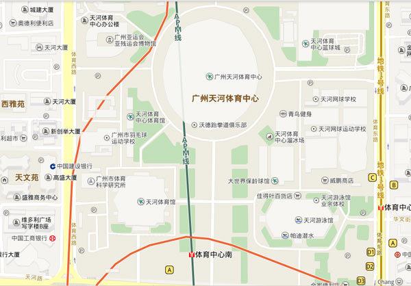 六,广州天河体育中心交通指南   广州天河体育中心坐落于市区的东部