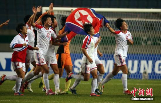 10月1日,在仁川亚运会女足决赛中,朝鲜队以3比