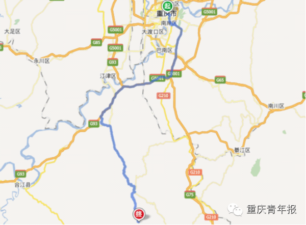 高速公路—重庆绕城高速公路—成渝环线高速公路—s107—s312—四面山