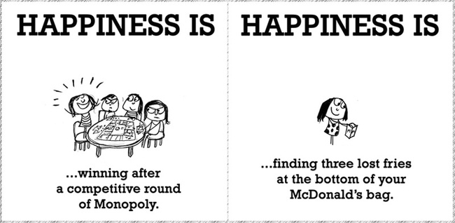 暖心英文小漫画,幸福是什么?
