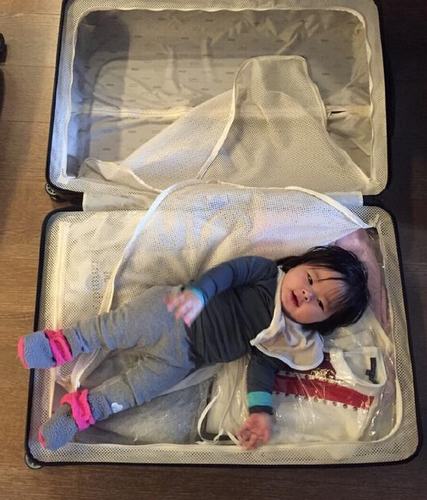 阿雅晒女儿躺行李箱萌照:最想带走的行李