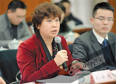 政协委员刘云艳在讲话。