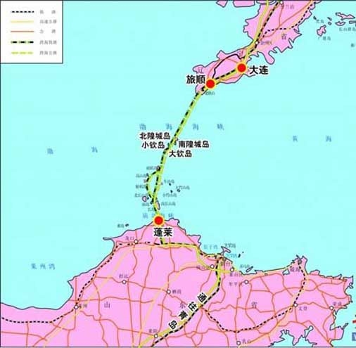 中国支持建渤海海底高铁 大连到烟台缩短90%(图)