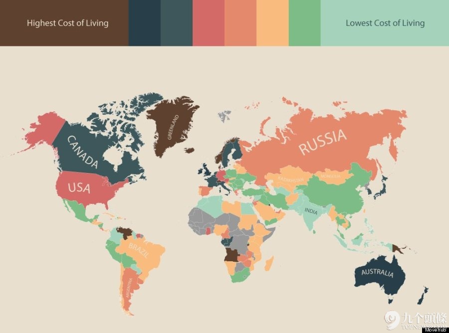 一图告诉你全球生活最昂贵的9个国家 真没中国
