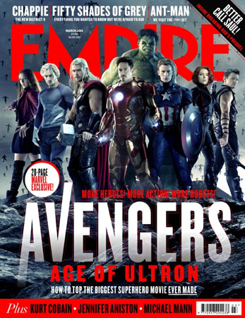 《复仇者联盟2：奥创时代》登上的了著名电影杂志《帝国》的封面