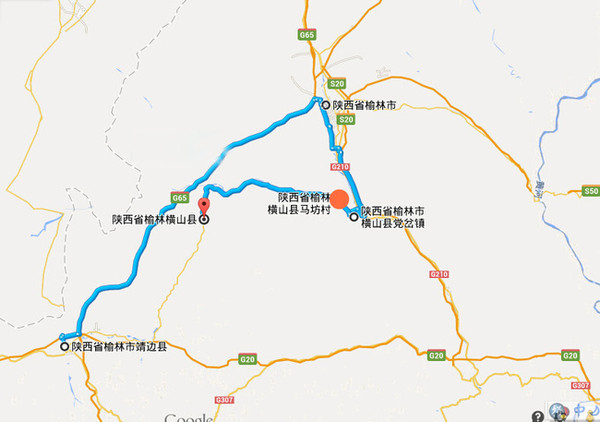 马坊村虽然隶属于横山县,但还是把榆林市作为交通集散地较好,一来从图片