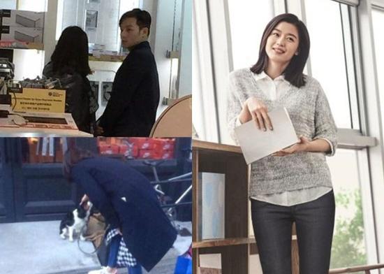 全智贤与老公重游求婚地逛街与狗狗玩乐