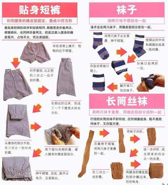 女孩子必备技能,最全衣服叠法!