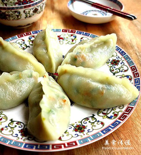 健康美味的三色三素玻璃饺子