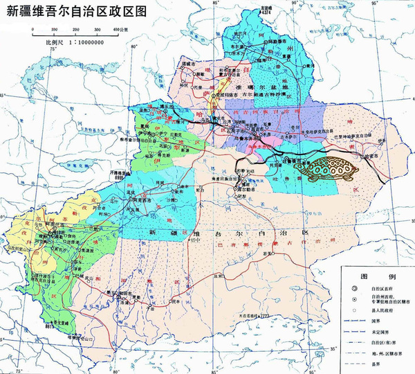 图二:吐鲁番到哈密的地形象灵龟