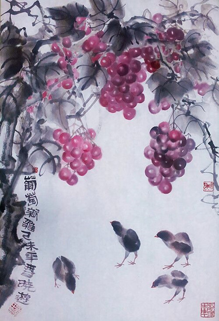 画家游金中葡萄作品欣赏