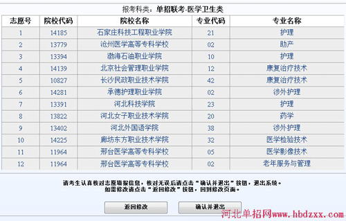 2015年河北单招志愿填报详细步骤