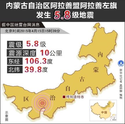 图表:内蒙古自治区阿拉善盟阿拉善左旗发生5.