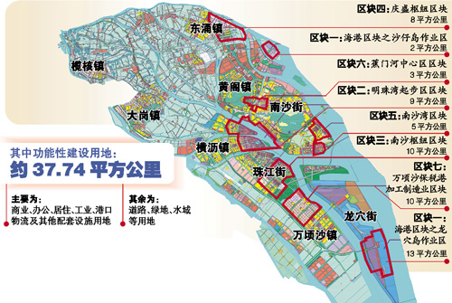 建设性用地占比超六成,广东自贸区南沙片区最新规划图,南沙自贸区最新