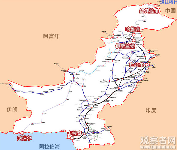 中巴经济走廊铁路线怎么走?