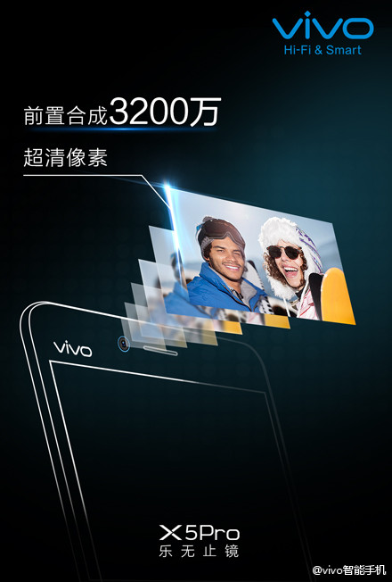 vivo前置镜头可拍3200万像素照片（晚些完成）