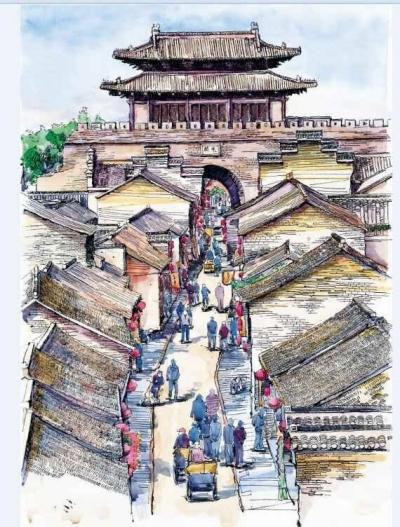 钢笔淡彩画"水彩扬州"走红 3个月画12个景点