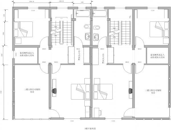 兄弟双拼设计农村自建房