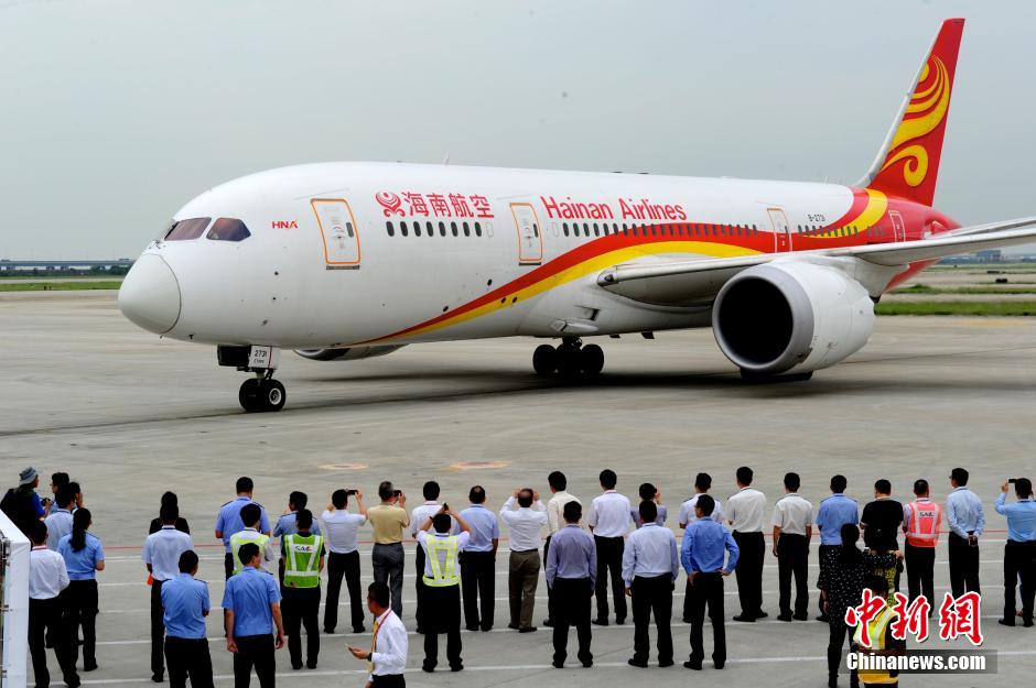 海南航空波音787梦想飞机首航深圳(组图)