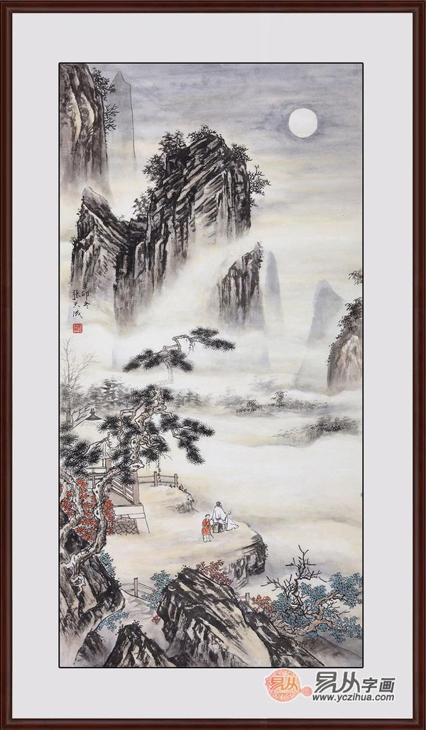 家居生活玄关装饰画选择竖幅山水画