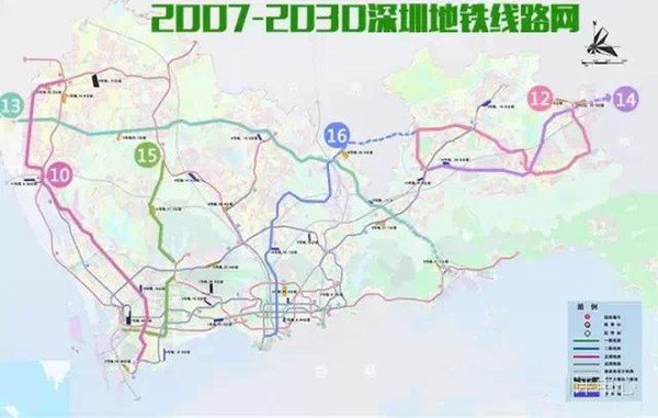 深圳未来20条地铁线路图曝光,附通车时间表!