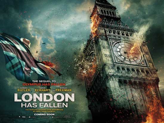《伦敦陷落》横版海报出炉 白金汉宫遭遇炮火