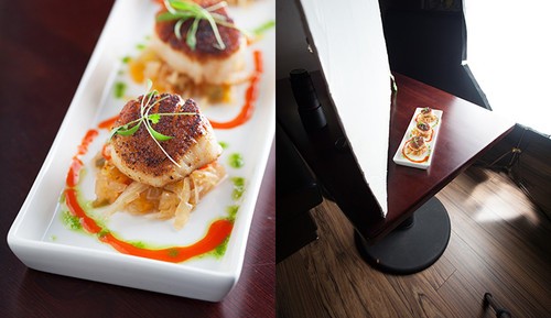 布光方式与拍摄环境展示在餐厅拍摄美食,要确保自己准备好面对自然光